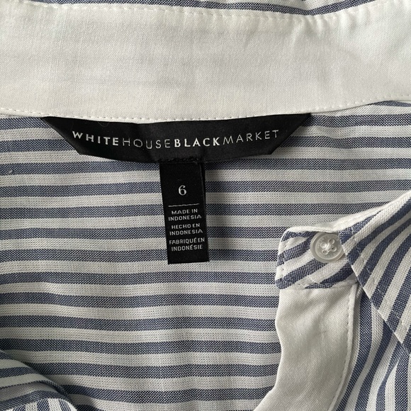 ***SOLD*** WHBM Boyfriend striped button up - Picture 2 of 6